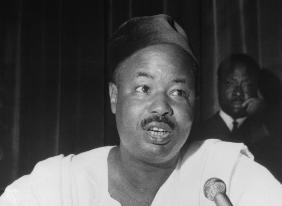 Ahmadou Babatoura Ahidjo (24 August 1924 – 30 November 1989) was a Cameroonian politician who was the first President of Cameroon, holding the office from 1960 until 1982. Ahidjo played a major role in Cameroon's independence from France as well as reuniting the French and English-speaking parts of the country.